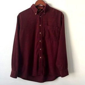 Elements Mens Corduroy Shirt XL Burgundy Long Sleeve